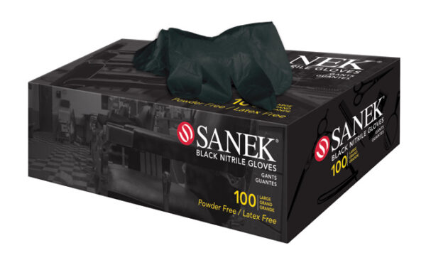 Sanek Black Nitrile Gloves Large