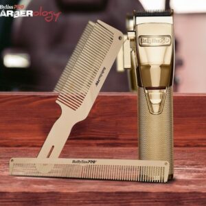 BABYLISS GOLD CLIPPER & METAL COMB SET