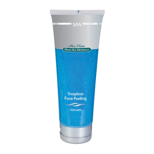 Soapless face peeling for men