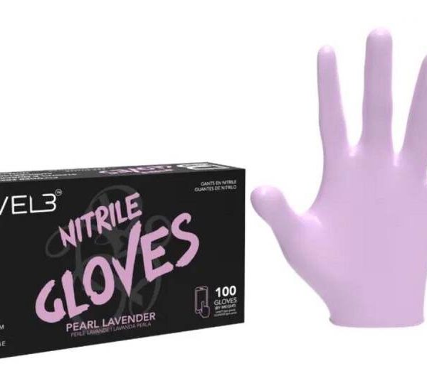 L3VEL3 PROFESSIONAL NITRILE GLOVES - PEARL LAVENDER MEDIUM