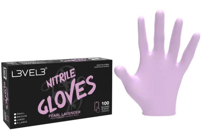 L3VEL3 PROFESSIONAL NITRILE GLOVES - PEARL LAVENDER MEDIUM