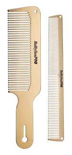 BaByliss PRO Gold FX Metal Barber Comb 2 piece Set