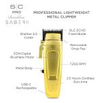SABER 2 GOLD CLIPPER - PROFESSIONAL CORDLESS MODULAR HAIR CLIPPER - Image 4